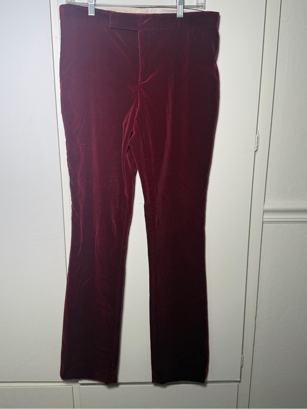 Ralph Lauren Sport Burgundy Velvet Bootcut Pants Womens 10